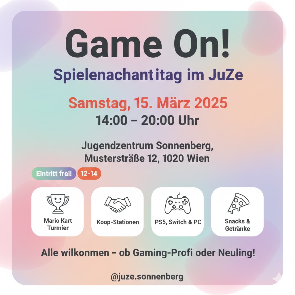 Gaming Flyer, Free Version mit Rechtschreibfehler